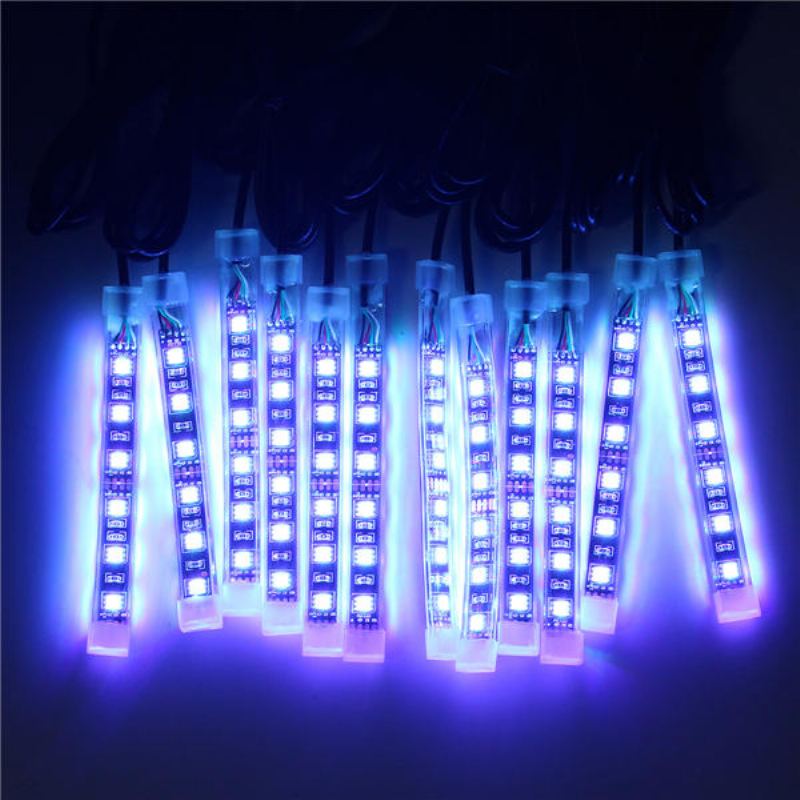 Sada 12x Led Dálkového Bezdrátového Proužku S Neonovým Světlem Pro Auto Nákladní Automobil Loď Motorové Kolo