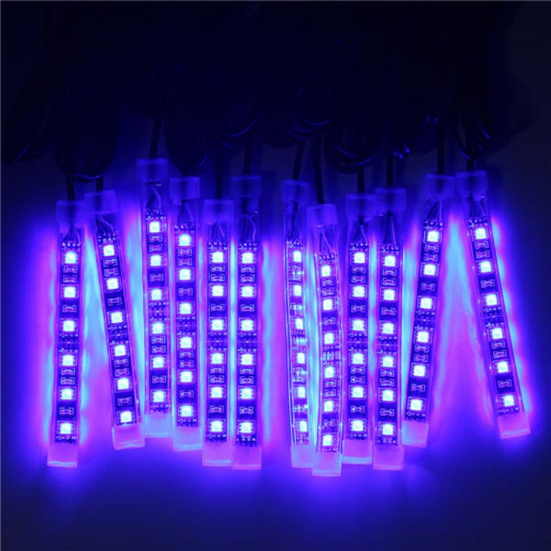Sada 12x Led Dálkového Bezdrátového Proužku S Neonovým Světlem Pro Auto Nákladní Automobil Loď Motorové Kolo