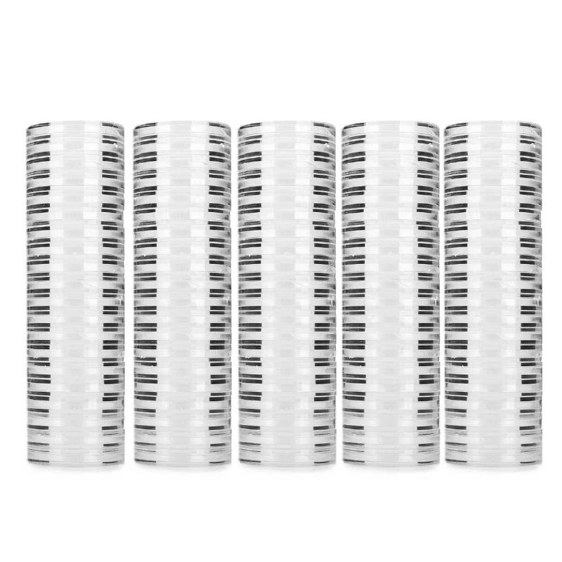 100pcs 27mm Schránka Na Mince Kulaté Pouzdra Aplikovaná Průhledná Přenosná Kulatá Krabička