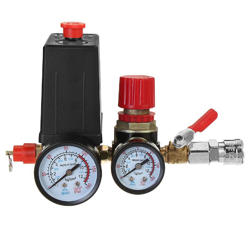 120 Psi Tlakový Spínač Vzduchového Kompresoru Ovládací Ventil Rozdělovače Regulátor Měřidla S Rychlospojkou