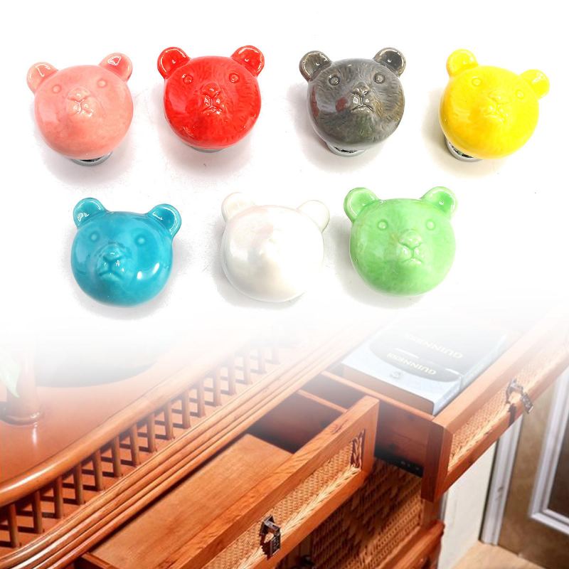 7 Ks Animal Keramický Nábytek Knoflíky Zásuvková Skříň Sada Dvířek Skříně