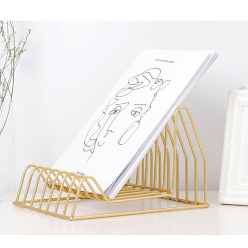 Kovová Knihovna Letter Magazine Storage Rack Držák Podnosu Organizace Stolu