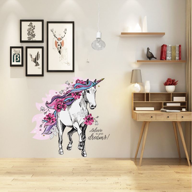 Magický Běžící Kůň Odnímatelná Pvc Samolepka Na Zeď Na Pozadí Samolepky Do Dětské Ložnice