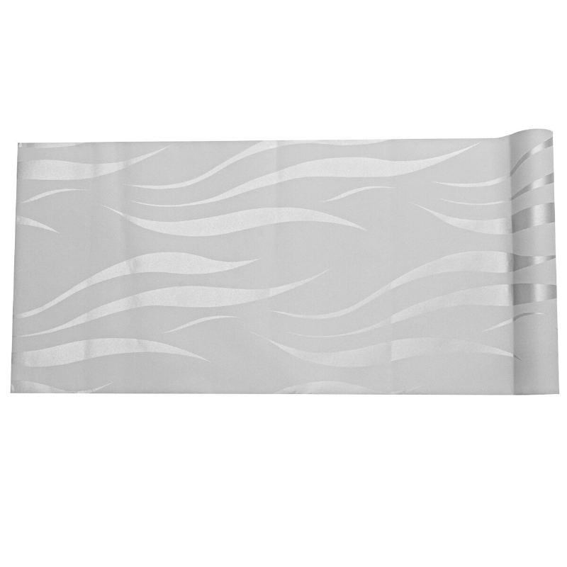 Stříbrná 3d Netkaná Textilie Wave Stripe Embosovaná Tapeta Vodotěsná Moderní Jednoduchá Do Obývacího Pokoje