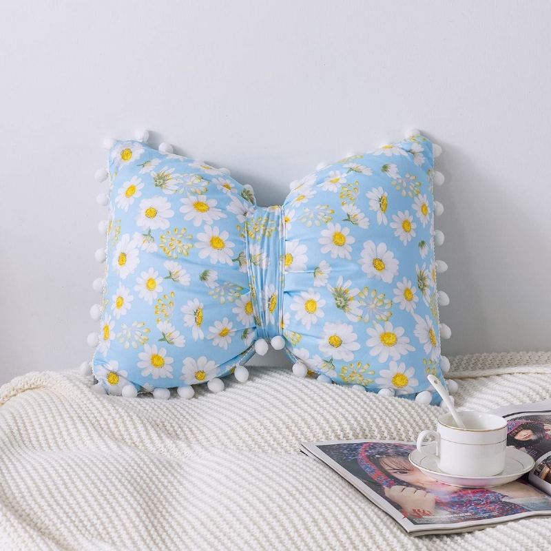 100% Bavlna Polštář Pod Kolena Pom Pom Polštáře Super Měkké Na Nohy Na S Vložkou Pro Postranní Spáče 15" X 18"