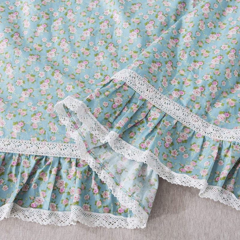 100% Bavlna Shabby Farmhouse Květinové Povlečení Sada 3 Ks.