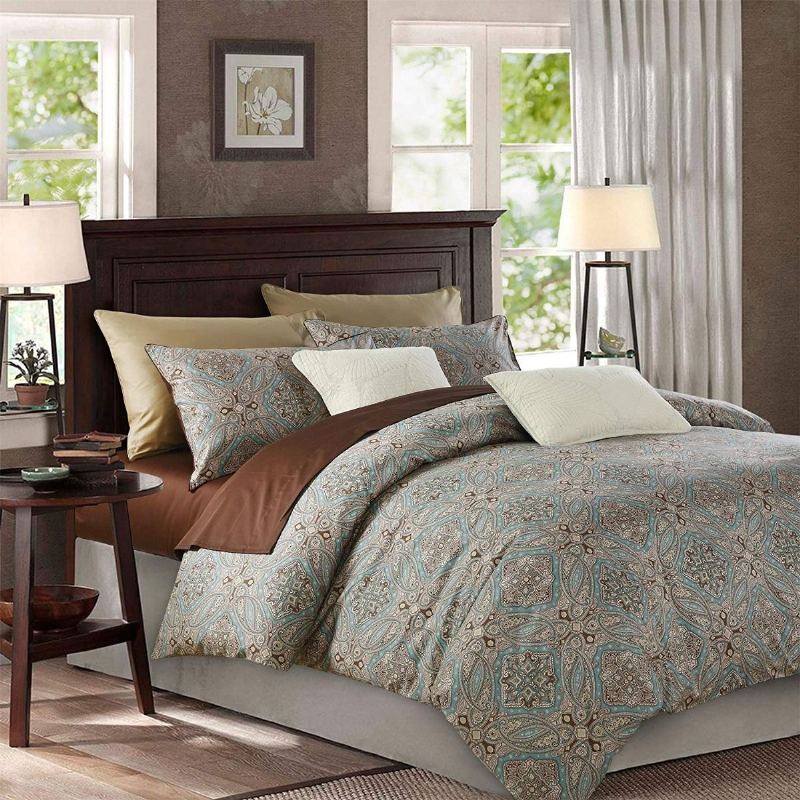 3dílná Sada Povlaků Na Přikrývku Se Vzorem Paisley Super Soft 100% Egyptská Bavlna Ložního Prádla S Počtem Nití 800 Se Zapínáním Na Knoflík