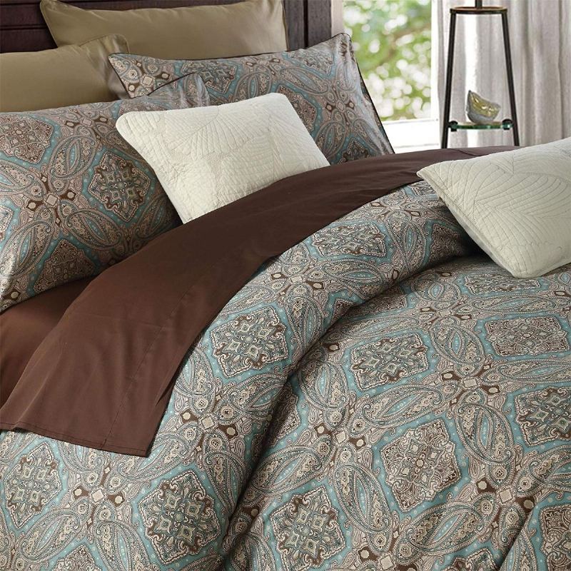 3dílná Sada Povlaků Na Přikrývku Se Vzorem Paisley Super Soft 100% Egyptská Bavlna Ložního Prádla S Počtem Nití 800 Se Zapínáním Na Knoflík