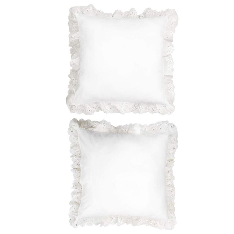 Bílý Polštář Shams 2 Packruffled Throw Povlak Na