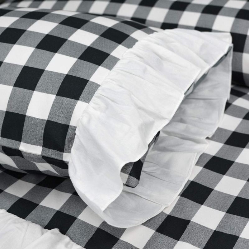 Buffalo Kostkovaná Ložní Souprava King Size 3dílná Přikrývka Farmhouse (king Black And White Plaid)