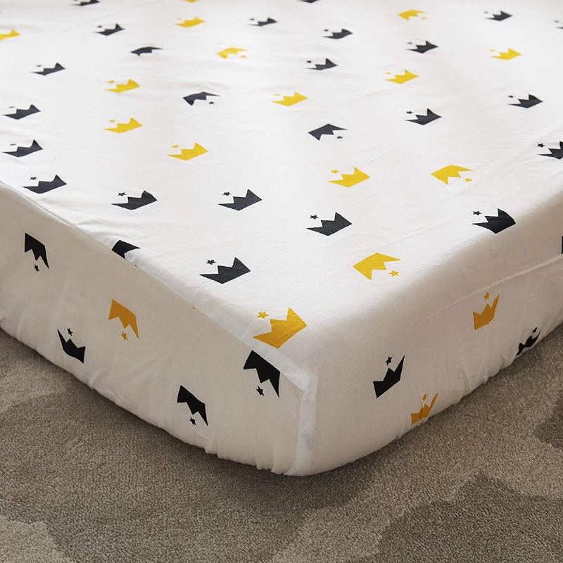 Černá Bílá Panda Povlečení Do Postýlky Set 100% Bavlna Neutrální Do Školky Roztomilá Sada Přikrývek Crown