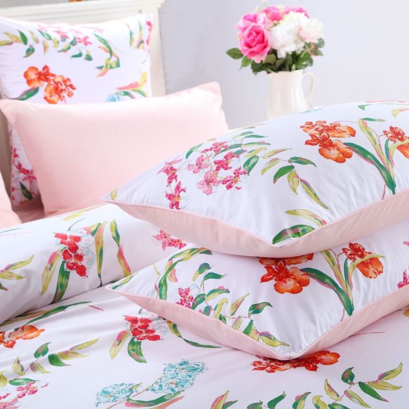 Domácí Kolekce Vintage Botanické Povlečení S Květinovým Potiskem 800 Tc Bavlněný Satén Romantický Květinový Povlak Na Peřinu 3dílná Sada (bílá)