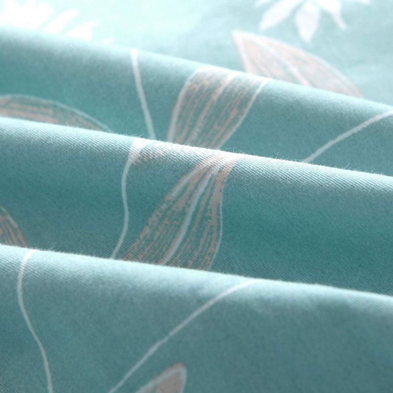 Módní Teal Floral Farmhouse Povlečení 100% Bavlna Hypoalergenní Sada Povlaků Na Přikrývku Se Zapínáním Na Skrytý Zip 3 Díly
