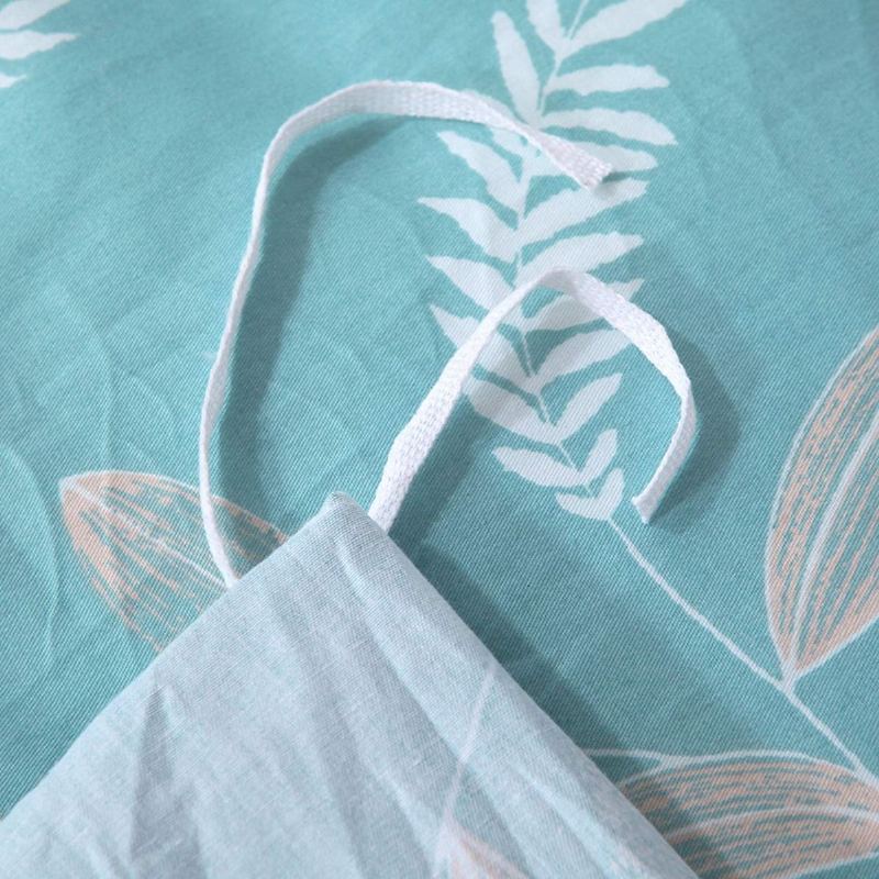 Módní Teal Floral Farmhouse Povlečení 100% Bavlna Hypoalergenní Sada Povlaků Na Přikrývku Se Zapínáním Na Skrytý Zip 3 Díly