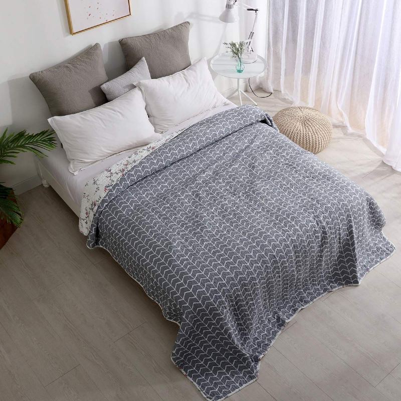 Oboustranný Prošívaný Přehoz A Side Mordern Styl B Farmhouse Květinový Prošívané Přikrývky Plná Velikost