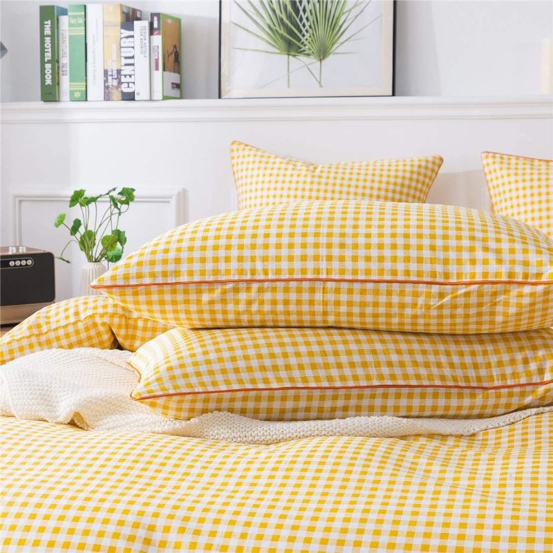 Sada 3 Kusů Moderních Kostkovaných Povlaků Na Přikrývku 100% Bavlněné Povlečení S Mřížkou Oboustranné Ložní Prádlo Gingham Geometric Checker Pro Koleje