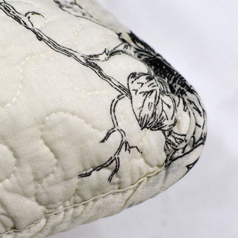 Sada Amerických Venkovských Přikrývek Ptáci S Potiskem Queen Quilt Set Béžová 3ks
