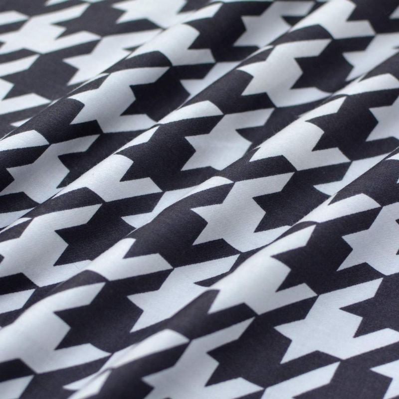 Sada Bavlněných Dekoračních Povlečení 3 Kusy Houndstooth Dogtooth Štěně Povlaků Na Přikrývku (černobílá)