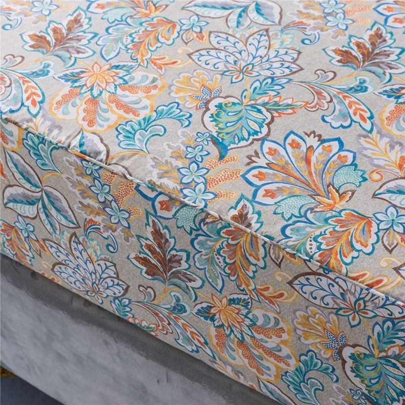 Sada Ošuntělých Zlatých Květinových Prostěradel Klasická Povlečení Vintage Farmhouse Elegantní Royal Print100% Bavlna.4dílná