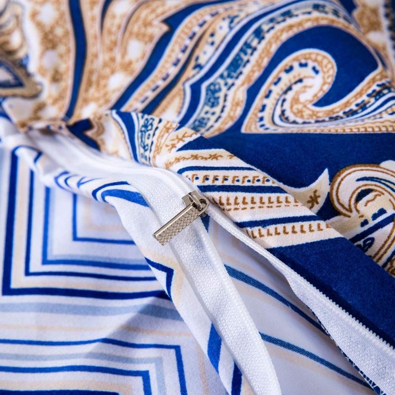 Sada Povlečení Paisley Queen Size 3dílná Na Přikrývku Z Českého Damašku Se Zapínáním Na Zip (1 Povlak Na Peřinu + 2 Přikrývky)