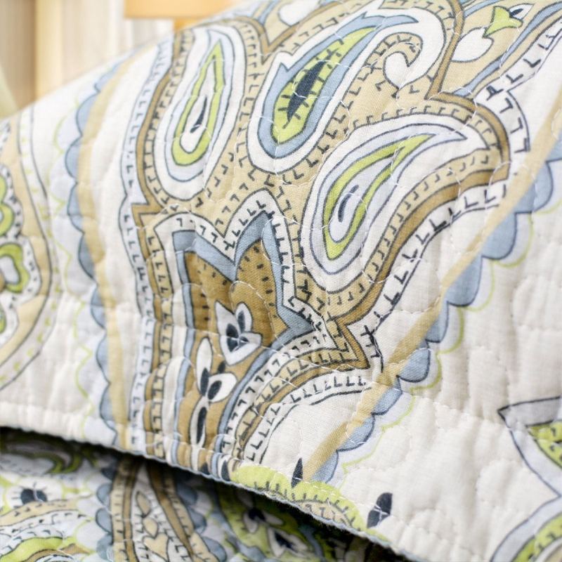 Sada Povlečení S Potiskem Green Paisley Luxusní Nadrozměrná Přikrývek Queen Jemná Bavlna Romantické Přehozy Na Postel Size