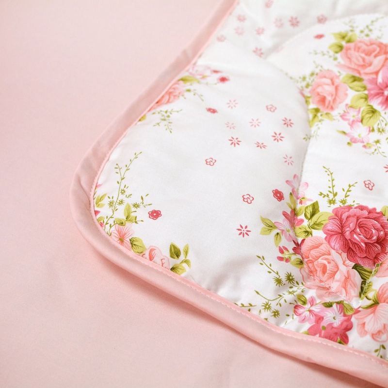 Sady Povlečení Do Postýlky Pro Dívky Blush Květinové Pro Miminko Set Do Luxusní Do Dětského Pokoje Princezna 100% Egyptská Bavlna