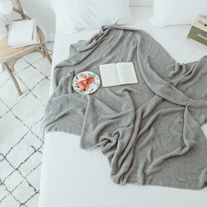 Vlněná Bavlněná Měkká Přikrývka Pletací Teplá Pohovka Na Postel Pro Bytový Textil