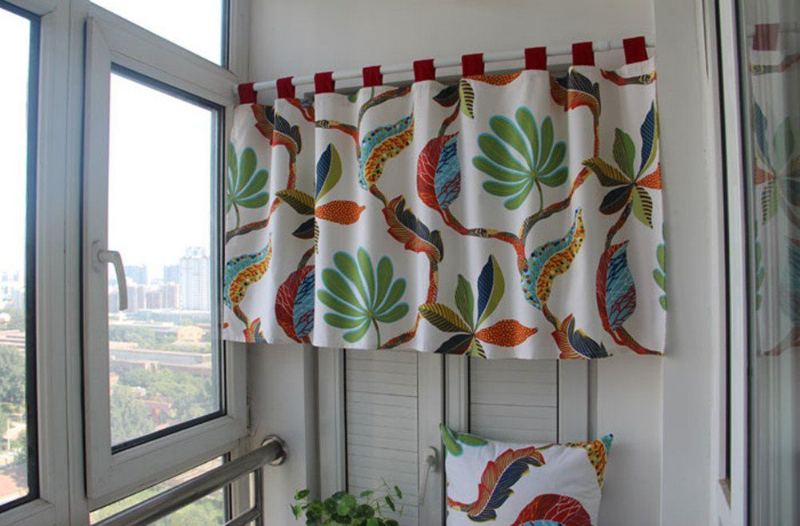 Barevný Vzor Listů Kavárna Záclony Kuchyňské Řady Ošetření Oken Valances1 Panel
